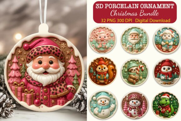 3D Porcelain Ornament Illustrations