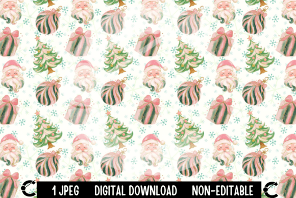 Brushstroke Christmas Santa Pattern: Festive Illustrations