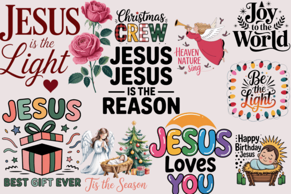 Christian Christmas PNG Bundle Faith H Illustrations