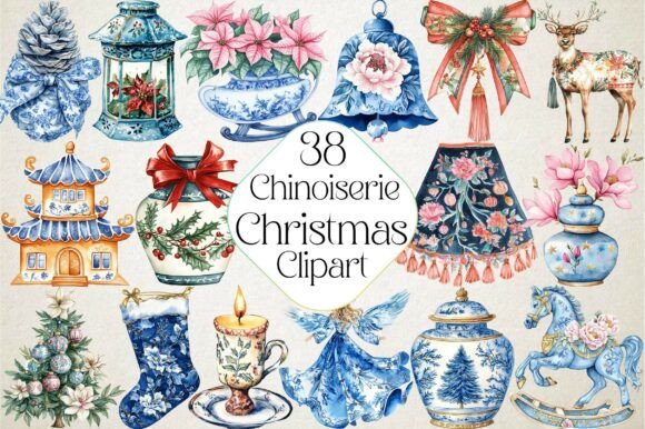 Christmas Chinoiserie Bundle: Illustrations Review
