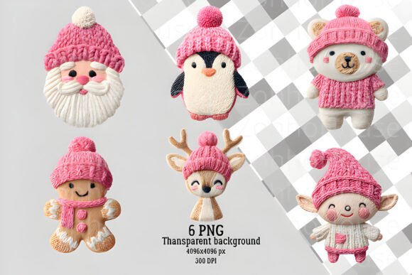 Christmas Crochet PNG Bundle: Cozy Illustrations