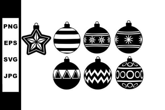 Christmas Ornaments Set with Star and St Illustrations