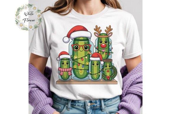 Christmas Pickle Jars Sublimation PNG for Illustrations