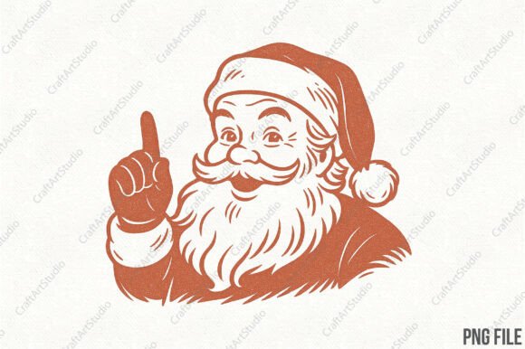 Christmas Vintage Santa PNG: Editorial Illustrations