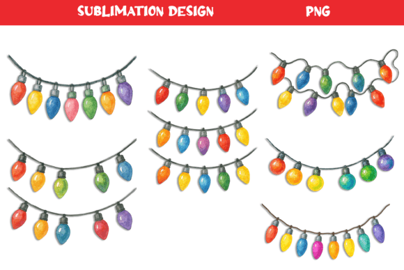 Christmas Watercolor Garlands Clipart & Illustrations