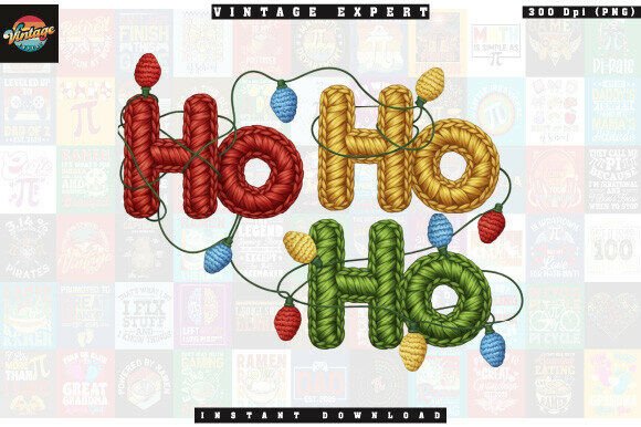 Cozy Christmas Yarn Crochet Ho Ho Ho PNG Review