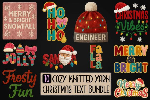 Cozy Knitted Yarn Christmas Text Bundle Review