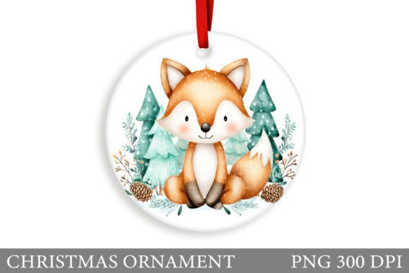 Cute Fox Christmas Ornament Design: Brand Illustrations