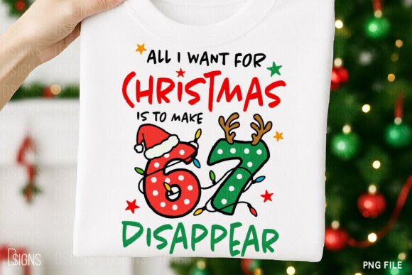 Funny Christmas 67 Six Seven PNG: Editorial Illustrations