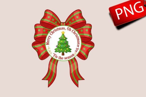 Retro Bow Christmas Tree Cakes: Festive Illustrations