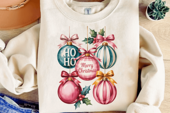 Retro Merry Christmas Ball PNG: Festive Illustrations