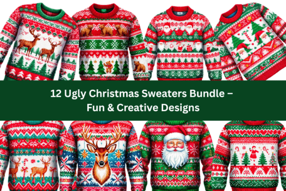 Review: 12 Ugly Christmas Sweaters Illustrations