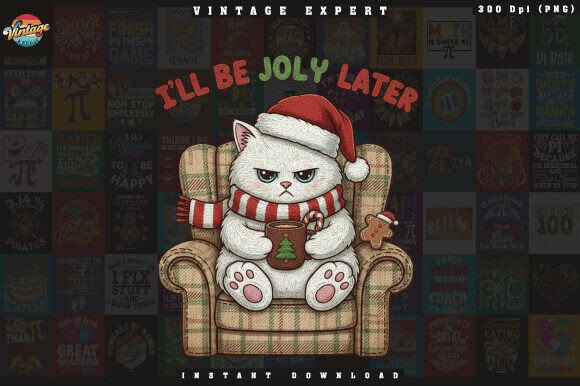 Review: Grumpy Christmas Cat on Cozy Chair PNG