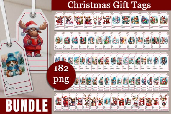 Reviewing Christmas Moose Gift Tags Illustrations