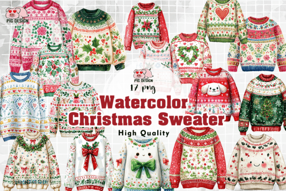 Reviewing the Watercolor Christmas Sweater PNG for Embroidery