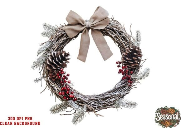 Rustic Taupe Christmas Wreath Clipart: A Seller’s Review