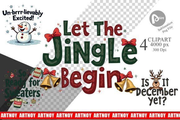 Ugly Cute Christmas Quotes Clipart & Illustrations